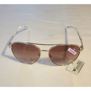 Piranha Womens Fashion Sunglasses Style # 60016 Silver & White Aviator
